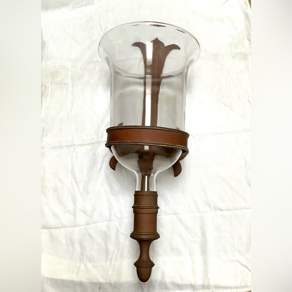 2 Extra Large English Hurricane Sconce Beacon Wall Sconce Candle Holder vintage